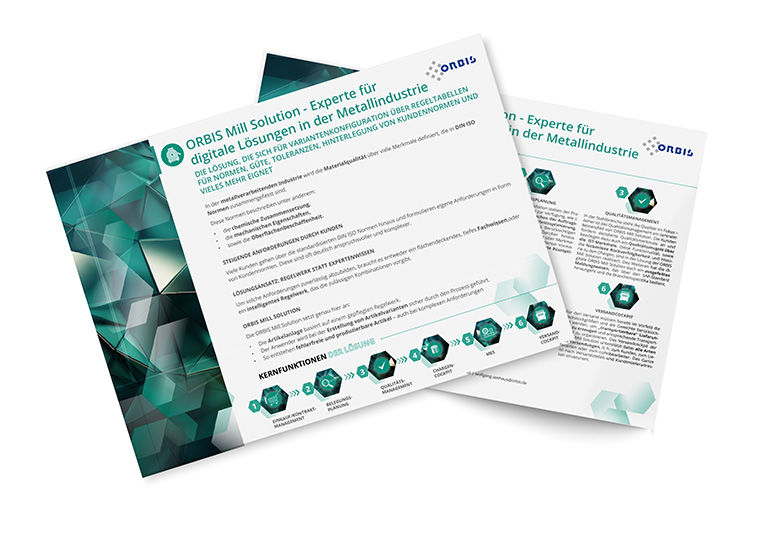 Highlights der ORBIS Mill Solution im Multipager Highlights der ORBIS Mill Solution