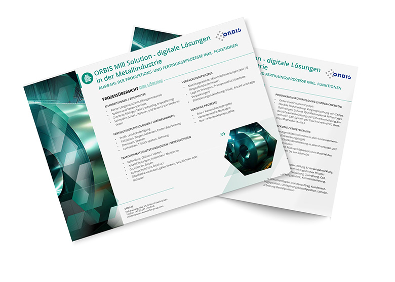 Prozess- und Funktionsübersicht mit ORBIS Mill Solution!